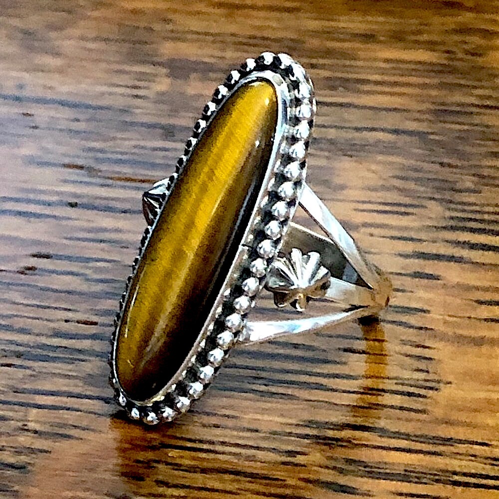 $78 Navajo Running Bear Estate Ring Sterling Silver  Size 10 Marked RB Sterling